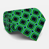 Groen Diamond Shape Pattern Stropdas (Opgerold)