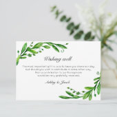Groen die het goed wenst. Zomer bruiloft. Kaart in (Staand voorkant)