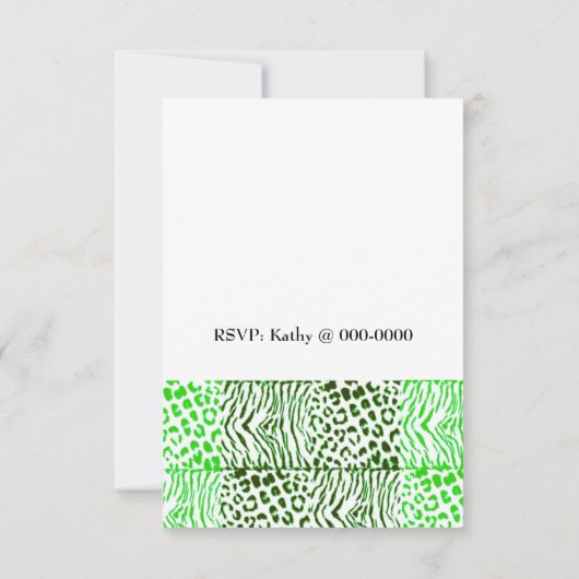 Groen dierentuin - Birthday - uitnodiging (Achterkant)