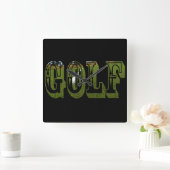 Groen DIG Golf Word met ballen, Vierkante Klok (Huis)
