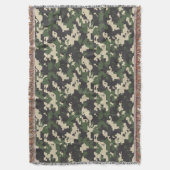 Groen Digitaal Camouflagepatroon Deken (Voorkant Verticaal)