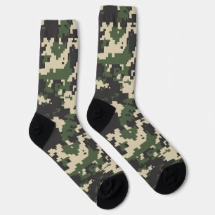 Groen Digitaal Camouflagepatroon Sokken
