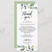 Groen, Diner Plaats Instelling Dank u kaart (Voorkant / Achterkant)