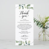 Groen, Diner Plaats Instelling Dank u kaart (Staand voorkant)