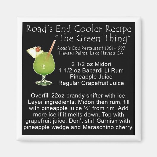 Groen ding recept magneet (Voorkant)