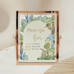 Groen Dinosaur Baby shower Moeder Osa Bar Poster