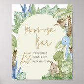 Groen Dinosaur Baby shower Moeder Osa Bar Poster (Voorkant)