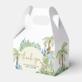 Groen Dinosaurus Baby shower Bedankdoosjes (Achterkant)