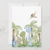 Groen Dinosaurus Baby shower Kaart (Achterkant)
