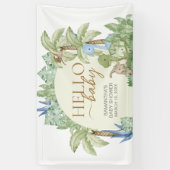 Groen Dinosaurus Baby shower Spandoek (Verticaal)