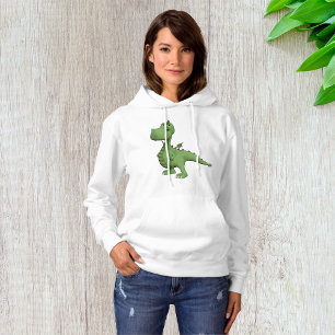 Groen dinosauruskarakter met paarse stekels hoodie