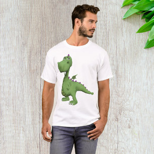 Groen dinosauruskarakter met paarse stekels t-shirt