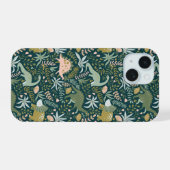 Groen Dinosauruspatroon iPhone 15 Case (Achterkant horizontaal)