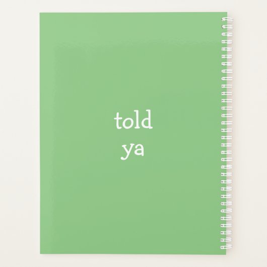 Groen dit is waar de vlinderdarm er uitziet planner (Achterkant)