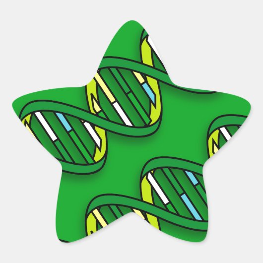 Groen DNA Ster Sticker (Voorkant)