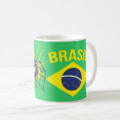 Groen doel Brasil football voetbal mok rood (Voorkant rechts)