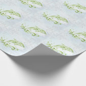 Groen dolfijnenweddenschap cadeaupapier (Hoek)