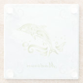 Groen dolfijnvriendelijk Onderzetter (Achterkant)