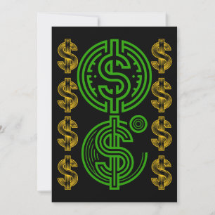 Groen dollarsymbool - gouden dollarpictogram kaart