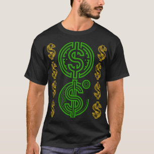 Groen dollarsymbool - gouden dollarpictogram t-shirt