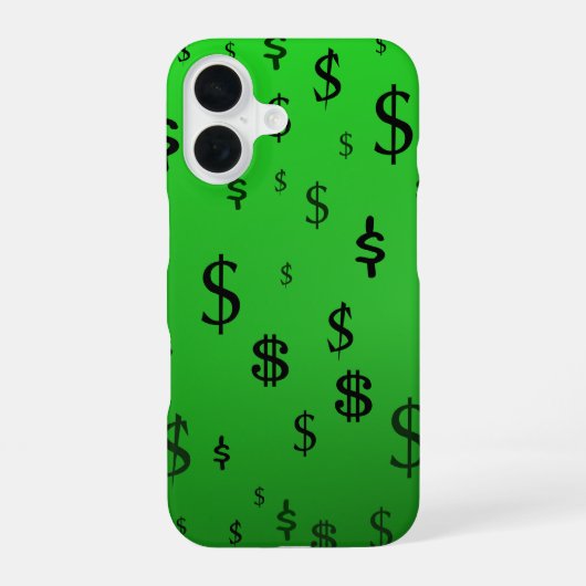 Groen dollarteken iPhone 16 hoesje (Achterkant)