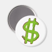 Groen dollarteken magneet (Voorkant / Achterkant)