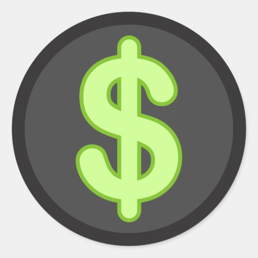 Groen dollarteken op donkere achtergrond stickers (Voorkant)