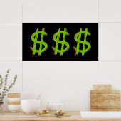 Groen dollarteken poster (Keuken)