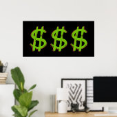 Groen dollarteken poster (Thuiskantoor)