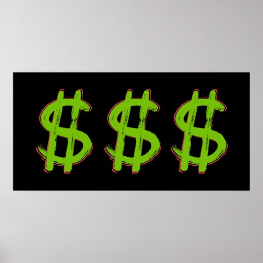 Groen dollarteken poster (Voorkant)
