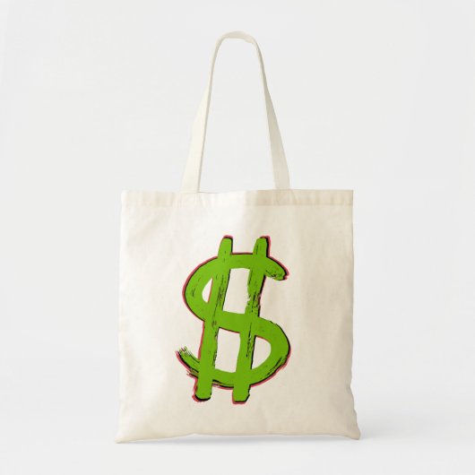 Groen dollarteken tote bag (Voorkant)