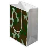 Groen & Donker Bruin Camouflage Dank u Medium Cadeauzakje (Achterkant Gekanteld)