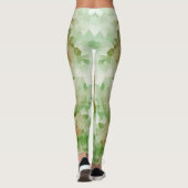 Groen & Donker Oranje Crystal Geometrisch Ontwerp Leggings (Achterkant)