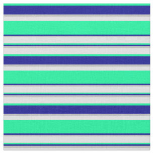 Groen, Donkerblauw, grijs en lavenderpatroon Stof
