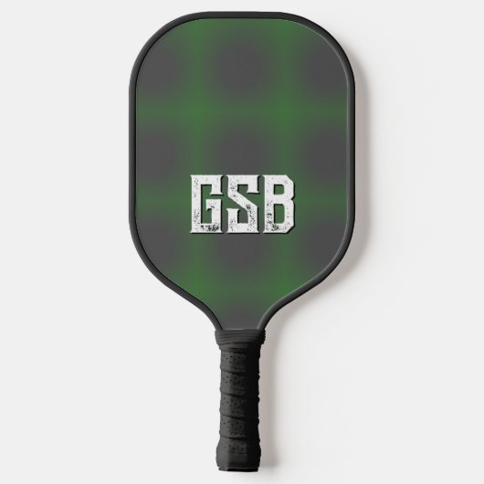 Groen Donkergrijs Gradient Bold Grunge Monogram Pickleball Paddle (Achterkant)