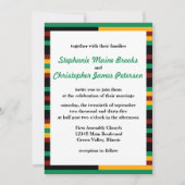 Groen, Donkerrood, Geel Kente Doek Strepen Kaart (Voorkant)