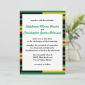 Groen, Donkerrood, Geel Kente Doek Strepen Kaart (Staand voorkant)