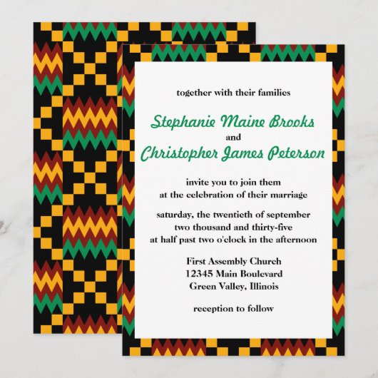 Groen, donkerrood, gele tentdoek kaart (Voorkant / Achterkant)