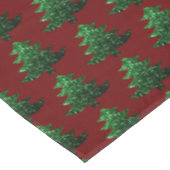Groen donkerrood patroon met dunne kerstboom tafelkleed (Gekanteld)