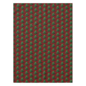 Groen donkerrood patroon met dunne kerstboom tafelkleed (Voorkant)