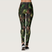 Groen, donkerst met het effect van veren. leggings (Achterkant)