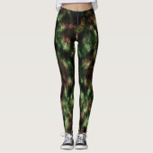 Groen, donkerst met het effect van veren. leggings (Voorkant)