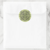 Groen doodle ontwerp ronde sticker (Tas)