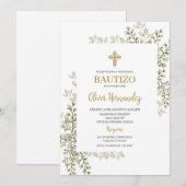 groen doop spaanse uitnodiging (Voorkant / Achterkant)