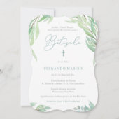 Groen doopfeest voor jongen in het Portugees Kaart (Voorkant)