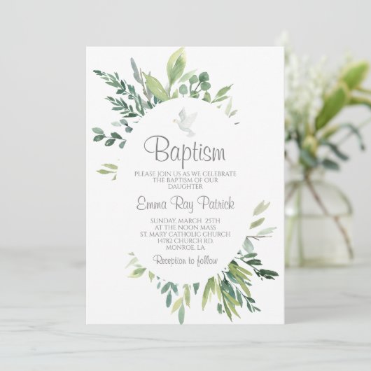 groen doopsel kaart (Staand voorkant)