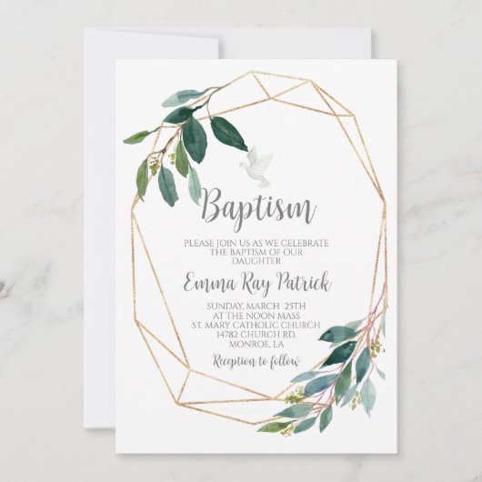 groen doopsel kaart (Voorkant)