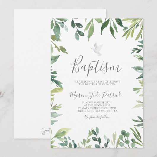 groen doopsel kaart (Voorkant / Achterkant)