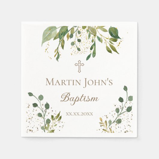 groen doopsel servet (Voorkant)