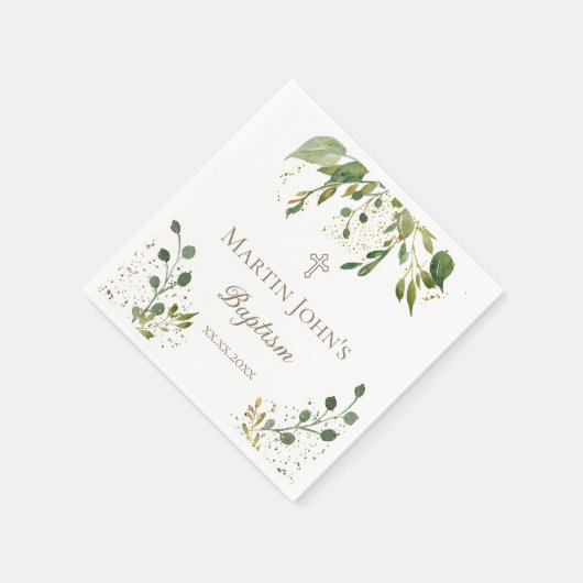 groen doopsel servet (Hoek)